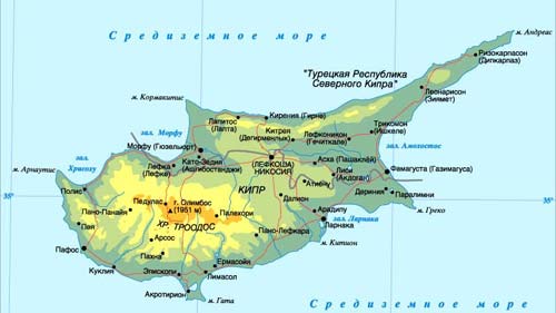 Карта Кипра